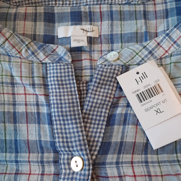 •SOLD• J.Jill Plaid Gingham Button Front Tunic XL - Picture 3 of 6